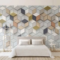 modern minimalist interior background wall decoration mural custom 3d stereoscopic geometric plaid photo wallpaper living room