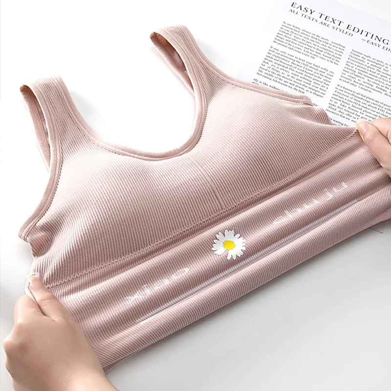 Женский бюстгальтер с эффектом пуш ап топ маленькой маргариткой сексуальный