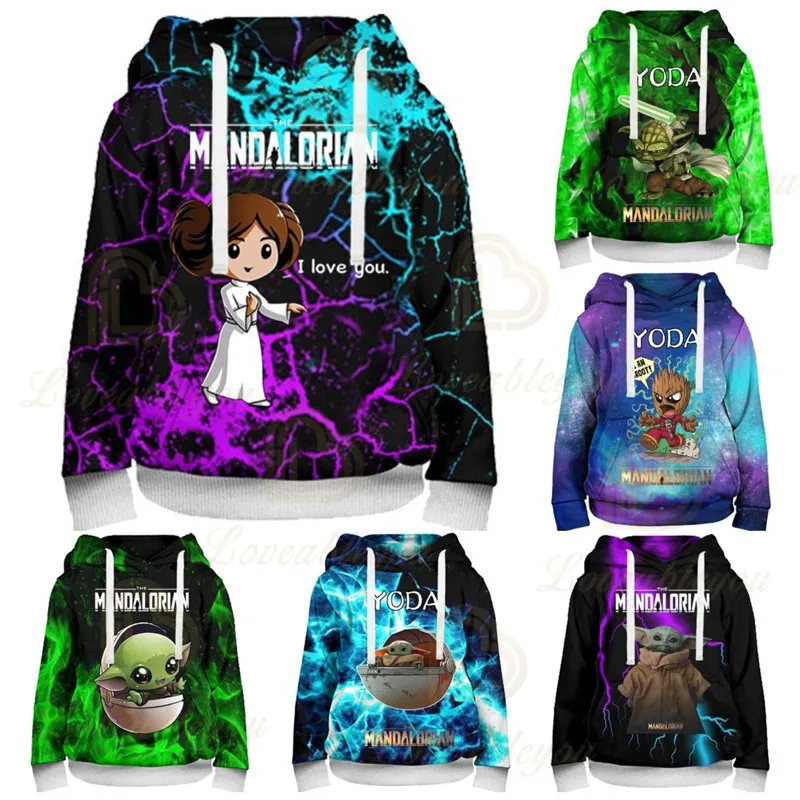 

Cute Children's Disney Baby Yoda Mandalorian 3D Print Hoodie Womens Clothing Sweatshirts Women Kids Tops 2022 Boys and Girls