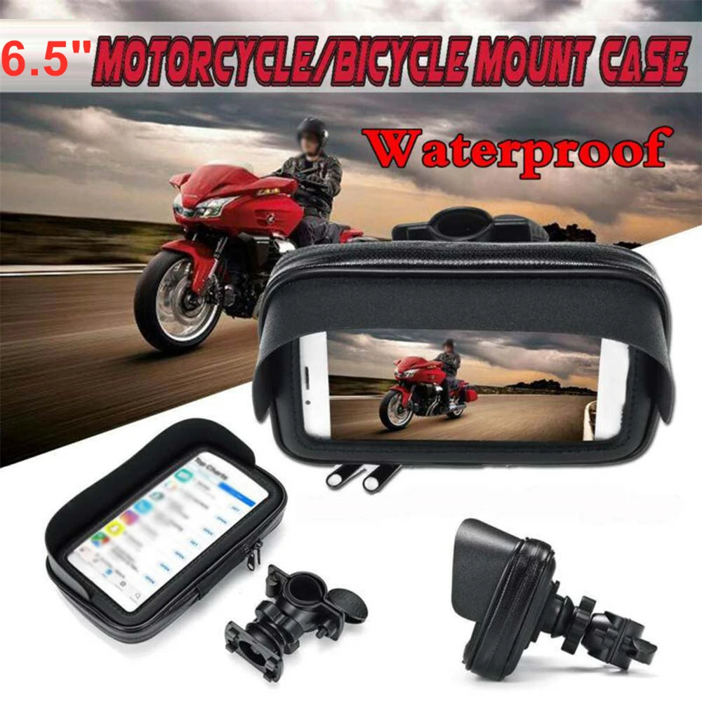 

Motorcycle ATV Handlebar Holder Mount Bag Black GPS Case Waterproof For Mobile Phone Anti-Scratch Practical Accessories