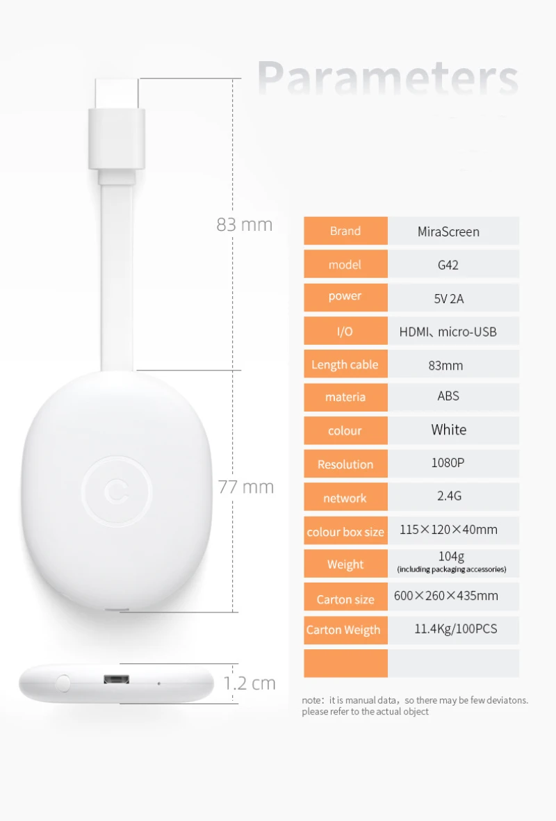 

2021 New Micro USB Cable TV Stick 2.4G Mobile Game Push 1080P Split Screen Display HDMI-compatible Same Screen Device For Comput