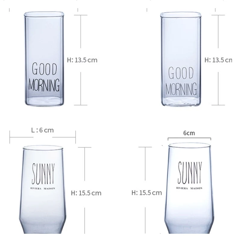 

Heat Resistant Square Milk Glass Coffee Mug Household High Borosilicate Water Cup Large Breakfast Juice Milk Cup 400ml Kitchen