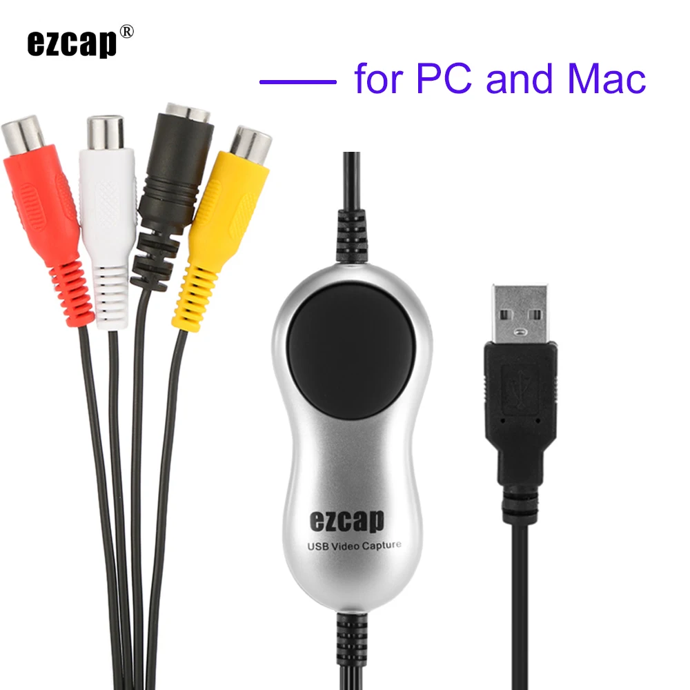 Ezcap видеозахват HD видео преобразователь рекордер USB 2 0 DVD VHS адаптер DVR Easycap Видео