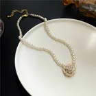 Корейское жемчужное ожерелье Adolph с подвеской в виде Розы, свадебная массивная цепочка в стиле панк, чокер, ожерелье, ювелирные изделия для женщин, новинка 2021