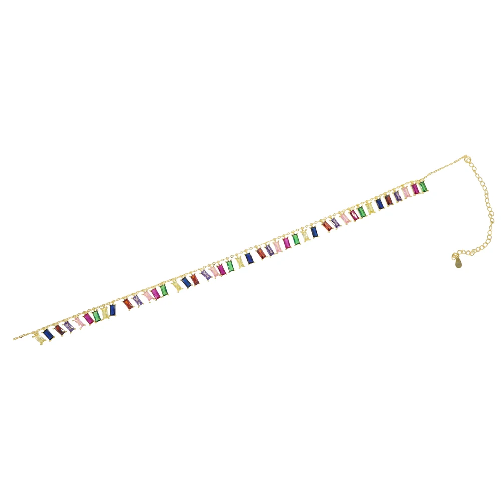 Массивное разноцветное колье чокер с разноцветными геометрическими фигурами и