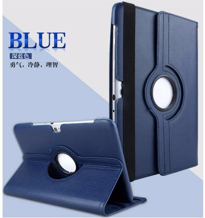 Чехол для планшета с вращающейся на 360 градусов подставкой для samsung Galaxy Note 10,1 GT-N8020 N8010 10,1 дюймов защитный чехол из зернистой кожи+ ручка - Цвет: Розово-красный
