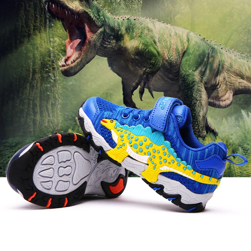 DINOSKULLS/Детские теннисные светящиеся кроссовки для мальчиков с динозавром Осенняя