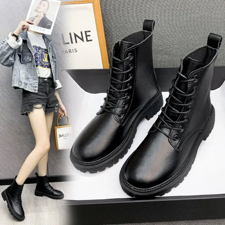 

Женские сапоги на ногу, теплые сапоги на толстой подошве, с круглым носком