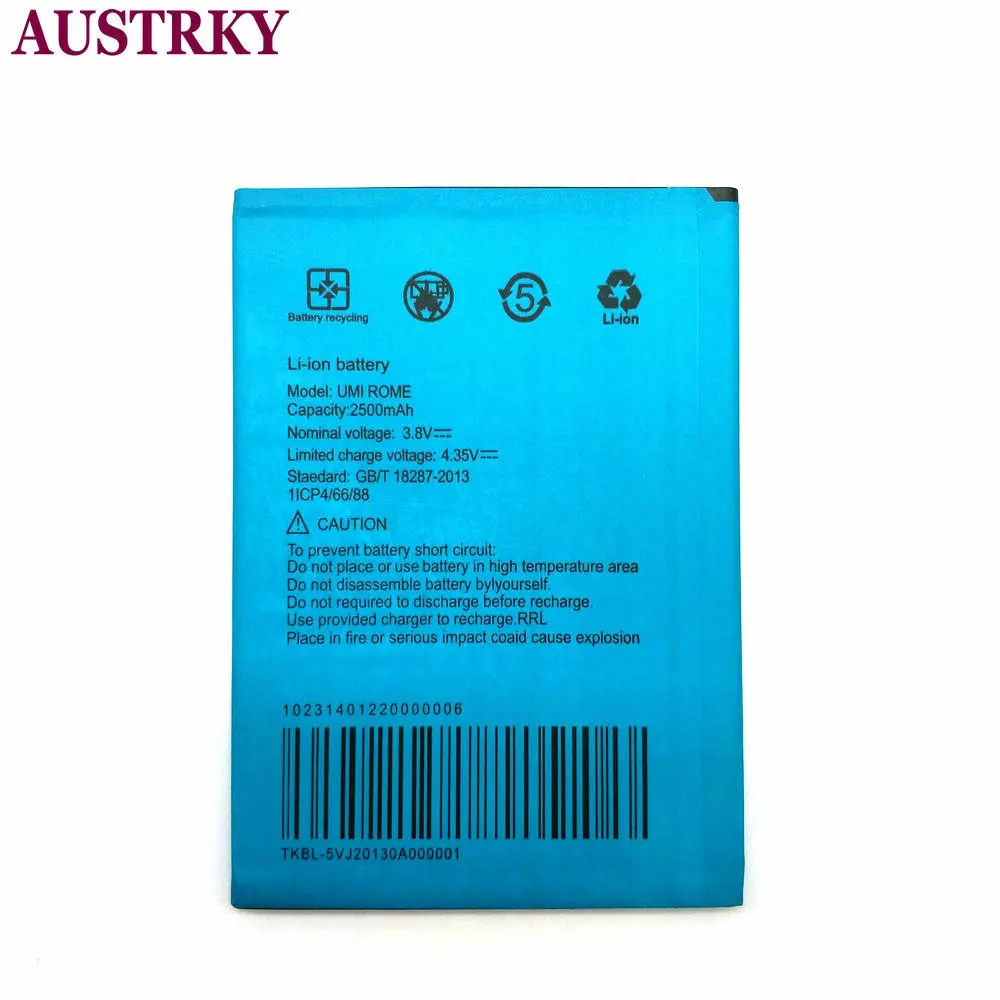 Новинка Римский аккумулятор 2500 мА · ч для UMI Rome X телефона с кодом отслеживания в