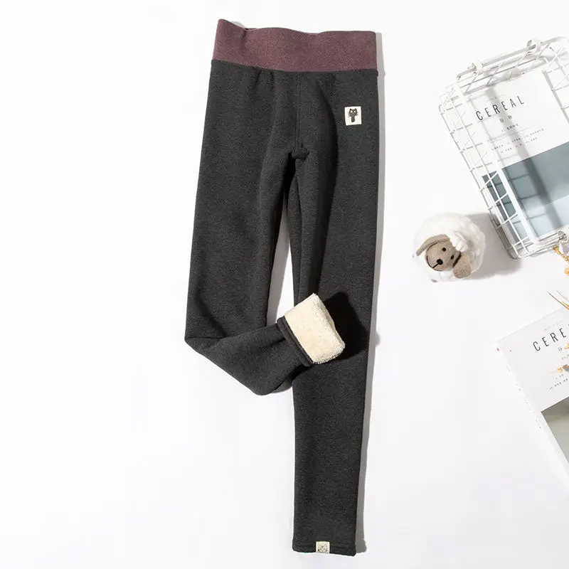 

2020 New Women Winter Warm Thick Leggings Fleece Lined Black Pants Female High Elastic Waist Thermal Plus Size Trousers M261