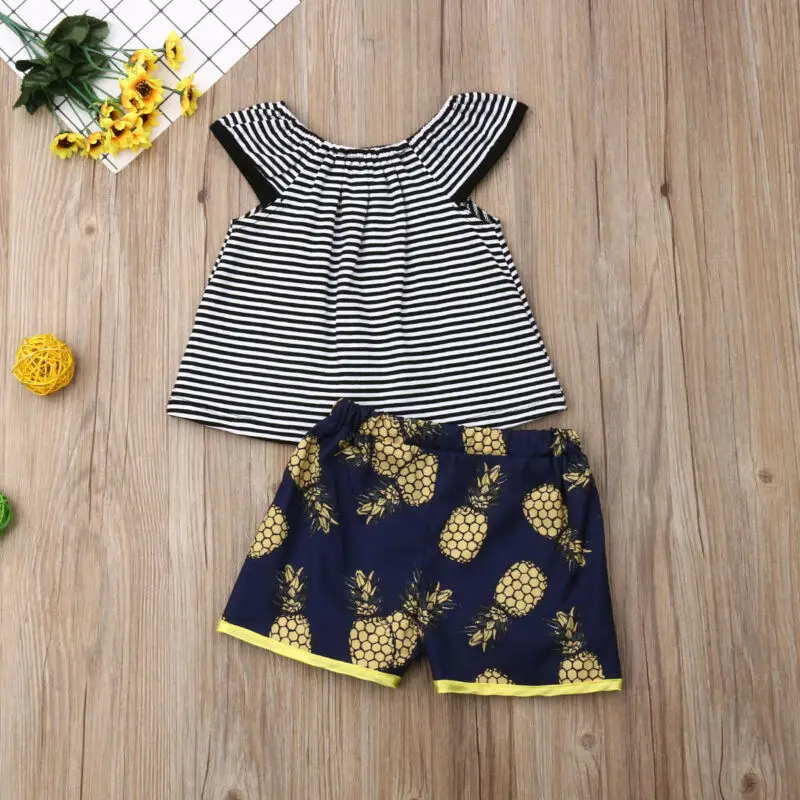2019 одежда для маленьких девочек футболка в полоску с коротким рукавом топы +