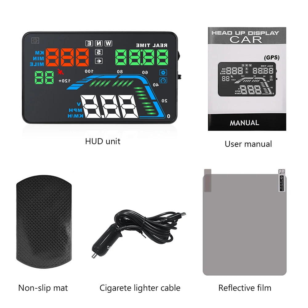 

Hot sale Universal 5.5 inch HUD Display Car Auto Speedometer HUD GPS Speedometer Overspeed Windshield Projector HUD GEYIREN