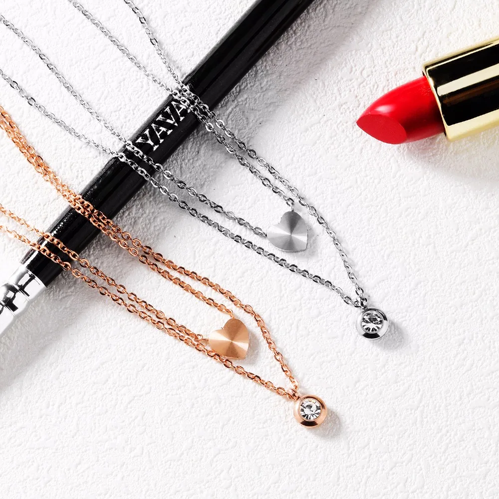 Женское ожерелье с подвеской в виде сердца из нержавеющей стали|fashion necklace|necklace
