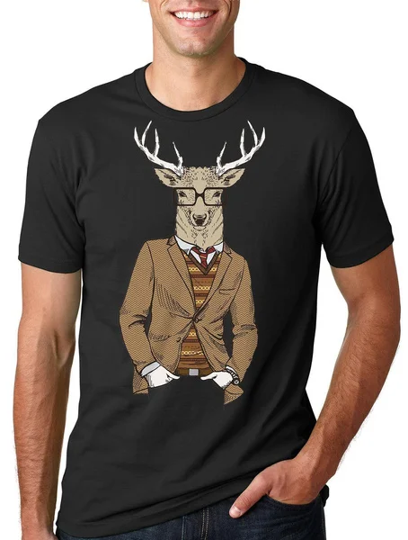 

Moose Christmas Tee Shirt T-Shirt Gift Christmas Moose Hipster Moose Tee Hip Hop Clothing Cotton Short Sleeve T Shirt Top Tee