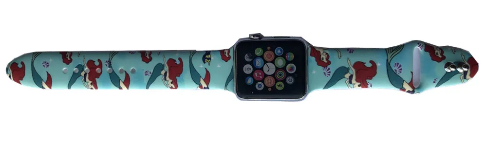 YUKIRIN Cartoon Stitch Lion King Little Mermaid Silicone Sport Band For Apple Watch Series 5 4 3 2 1 Wrist Strap Case for iWatch