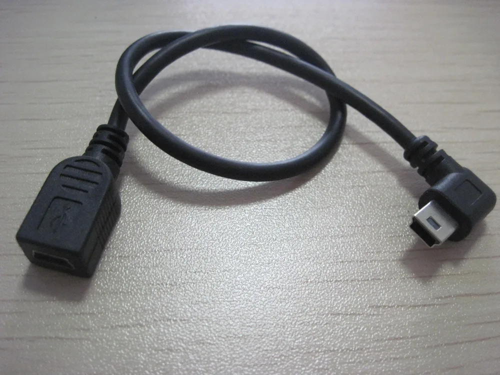 90 градусов правый угол мини USB B папа для женщин M/F синхронизации данных зарядный