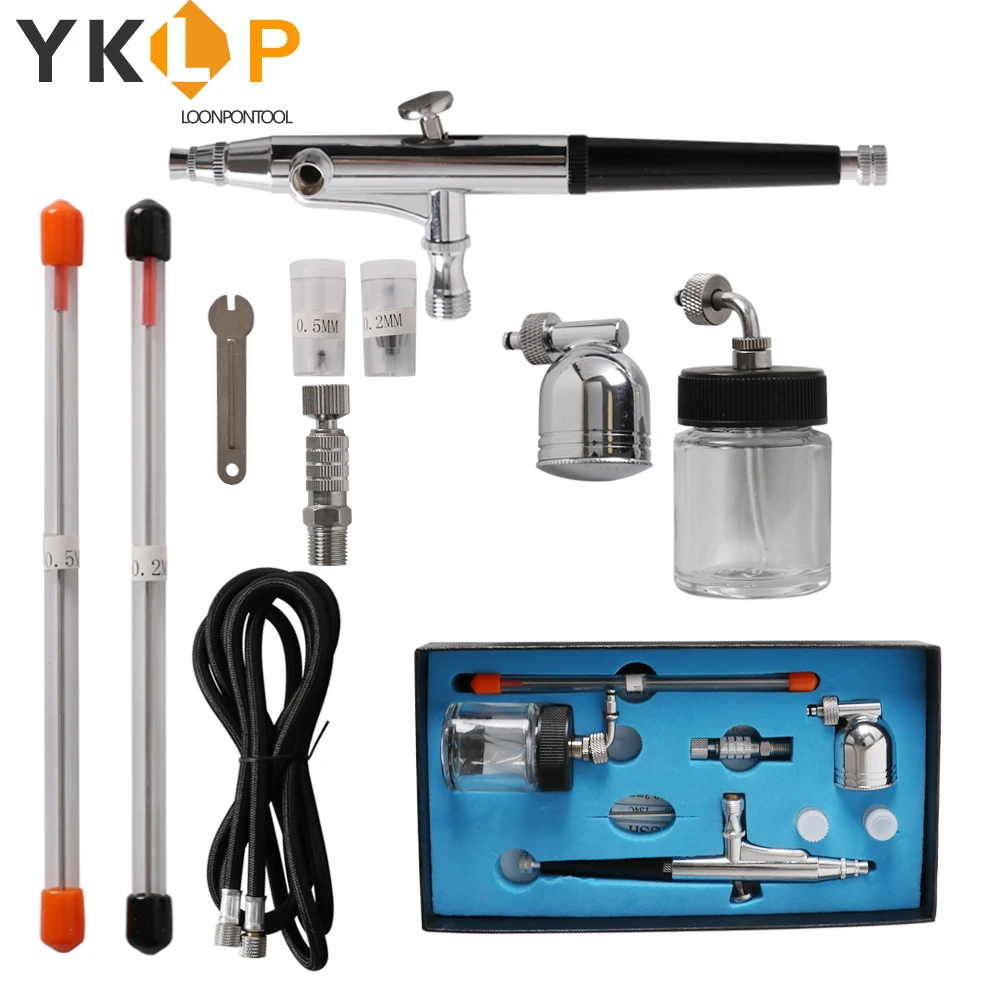 Комплект аэрографа двойного действия иглы гравитационный пистолет краска