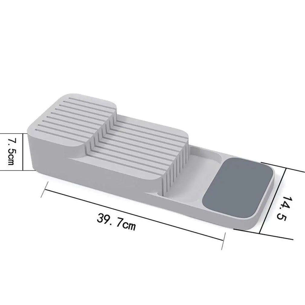 

Plastic Knife Block Holder Drawer Knives Forks Spoons Storage Rack Knife Stand Cabinet Tray Kitchen Cultery Organizer