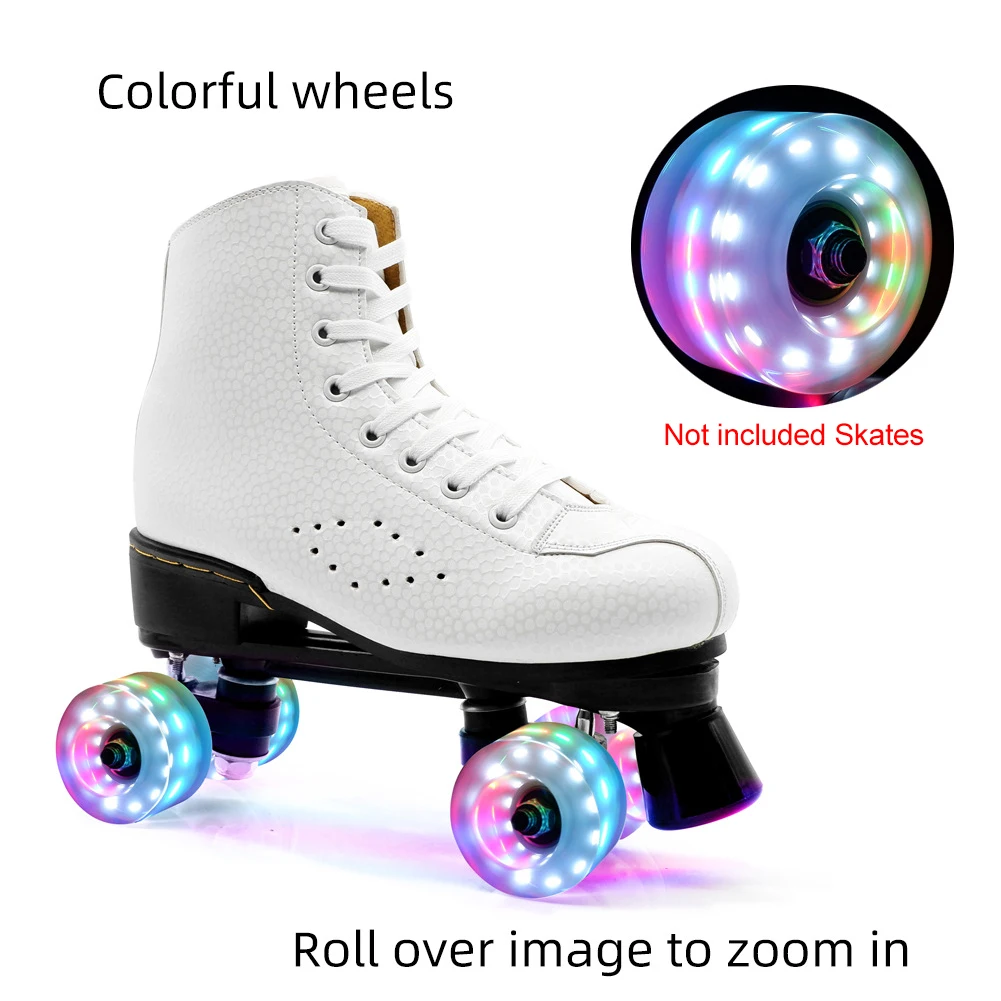 

Sports Noiseless With Wrench Double Row Lighting Replacement Universal Cool Skate Wheel Kit Flashing Roller High Elastic