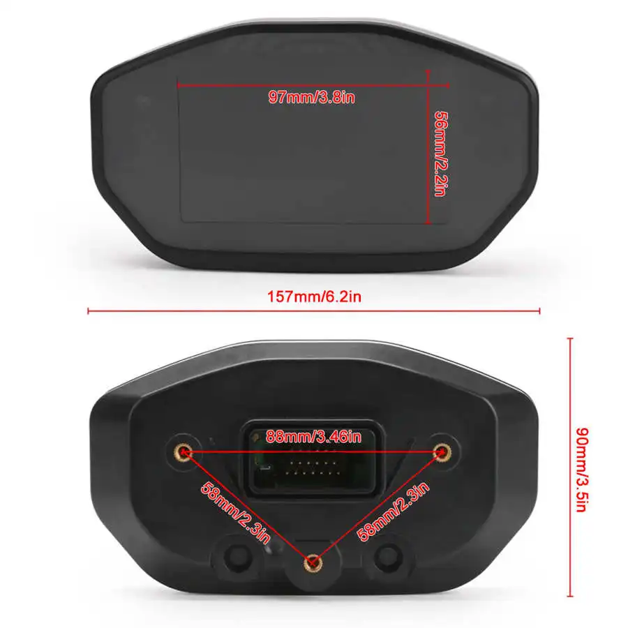 

Universal Motorcycle TFT LCD Display Digital Instrument Speedometer Odometer Tachometer 6 Gear Fit for 2/4 Cylinder Motorcycle