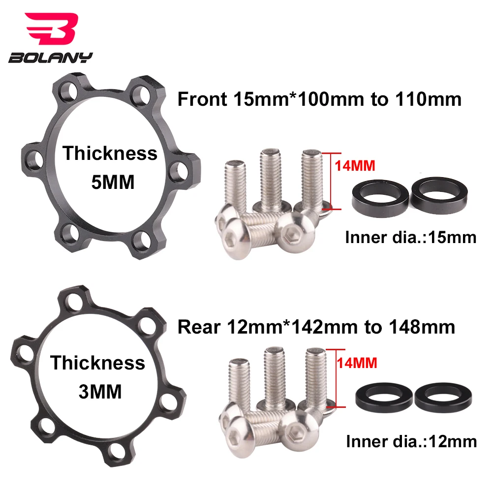 

Адаптер ступицы Bolany для велосипеда, колеса 15 х100х110 мм/12 х142х148 мм, шайба-распорка, 6 болтов, стандартная сквозная преобразовательная ось