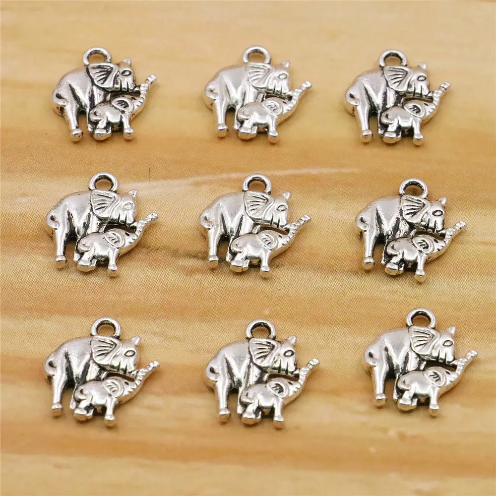 

10 шт., подвеска из сплава в виде слона, матери и сына