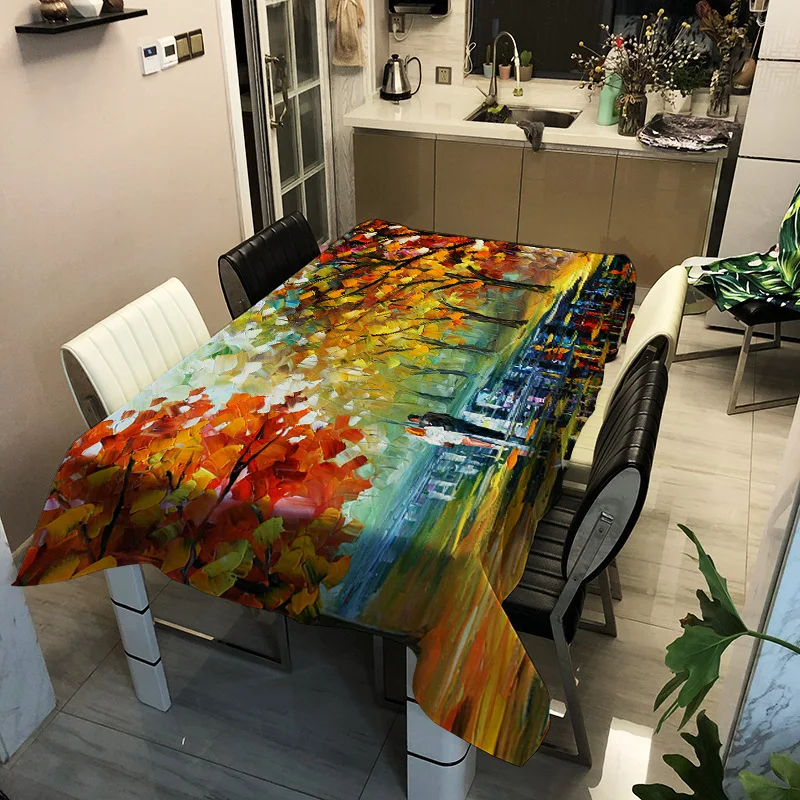 

PVC household decorative oil painting pattern printing washable tablecloth