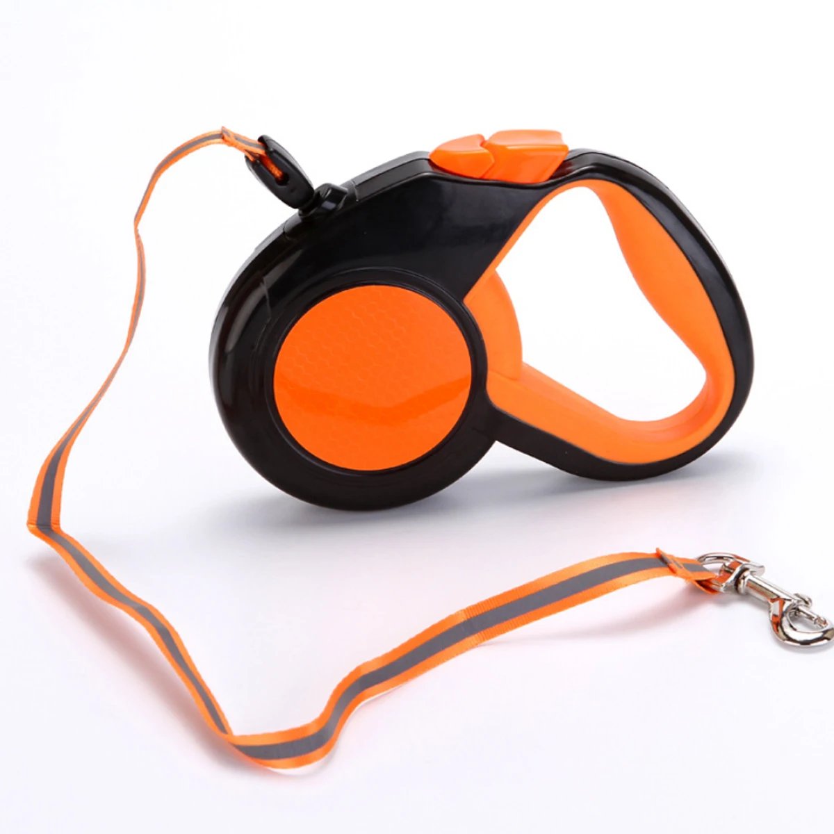 Поводок для собак 3/5/8 м выдвижной из хромированного металла зеленого/оранжевого