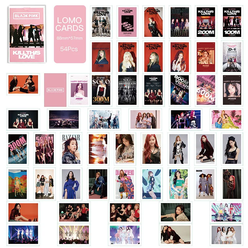 54 шт./компл. KPOP Blackpink LOMO Card Bangtan мальчики фотографии фото открытка фотографии канцелярские товары украшения принадлежности веер подарки