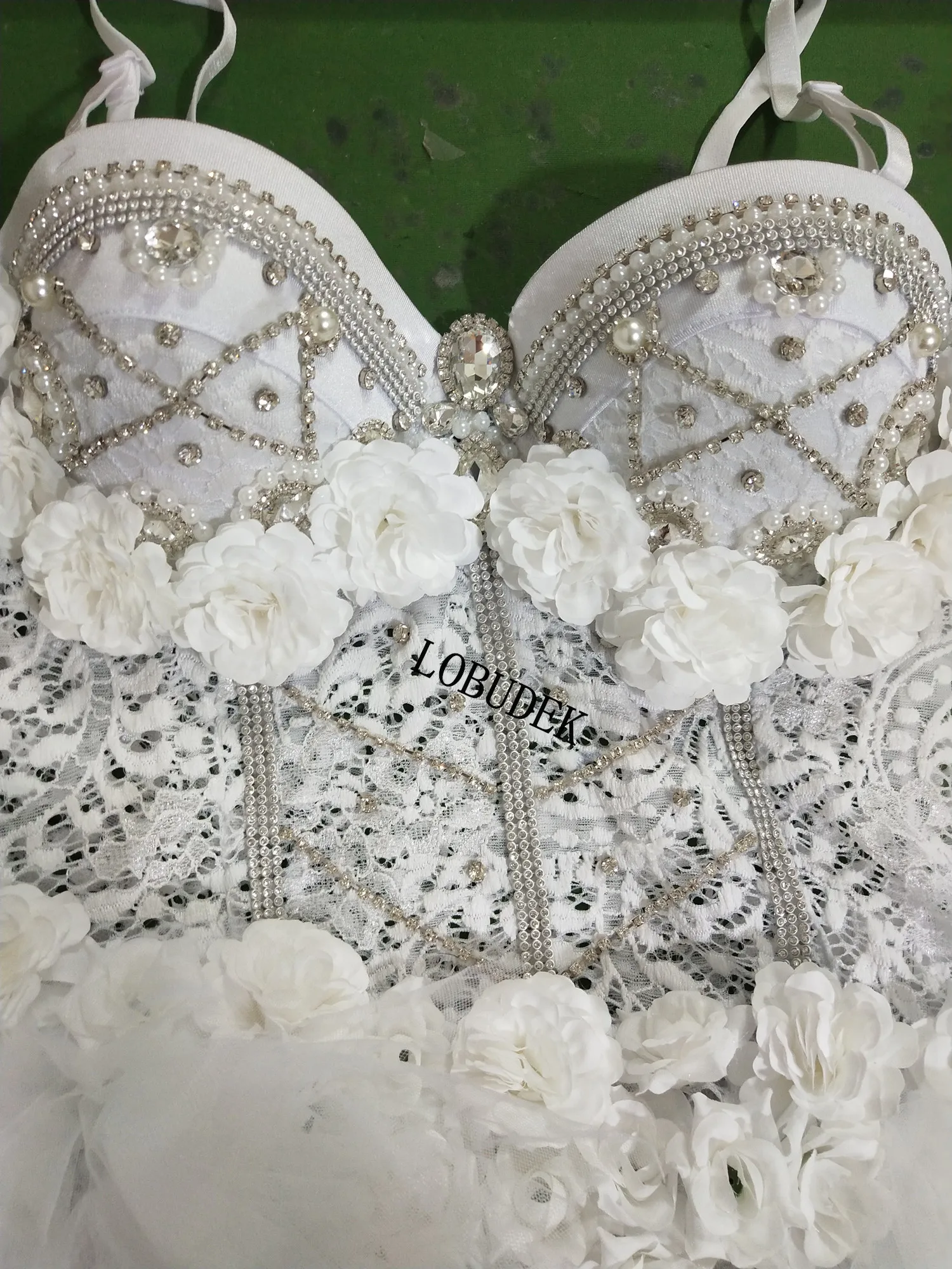 Женский Электронный светильник цевальный костюм для ночного клуба с белыми