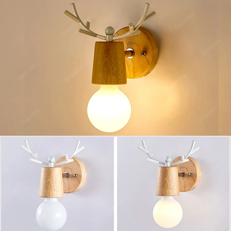 Нордическая голова оленя настенный светильник современные оленьи рога железные