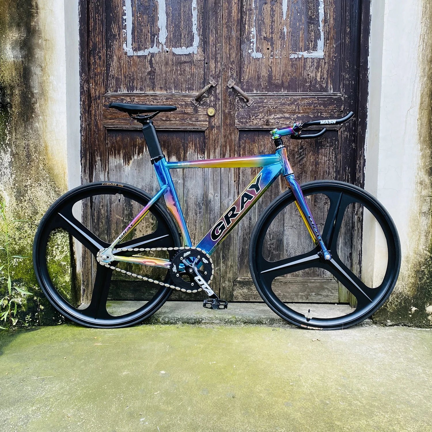 Серый Трековый велосипед с фиксацией 52 см рама из алюминиевого сплава 3 Спицы