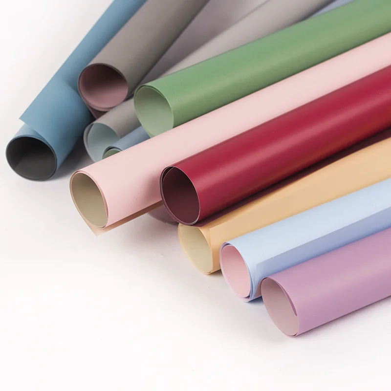 Papel de envolver Rosa impermeable de dos colores, envoltura de regalo gruesa de estilo coreano, ramo de florister&iacute;a, 20 Uds.-2