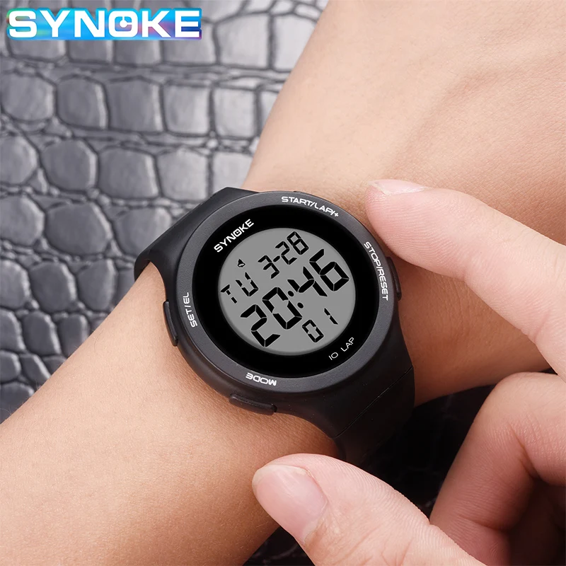 

SYNOKE Men Sports Watch Digital Led Multifunction Alarm Chronograph Waterproof Backlight Square Men Watches Relogio Masculino