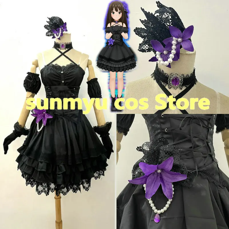 

IDOL CINDERELLA GIRLS Shibuya Rin Triad Primus Black Dress Cosplay Costume Custom Size Halloween