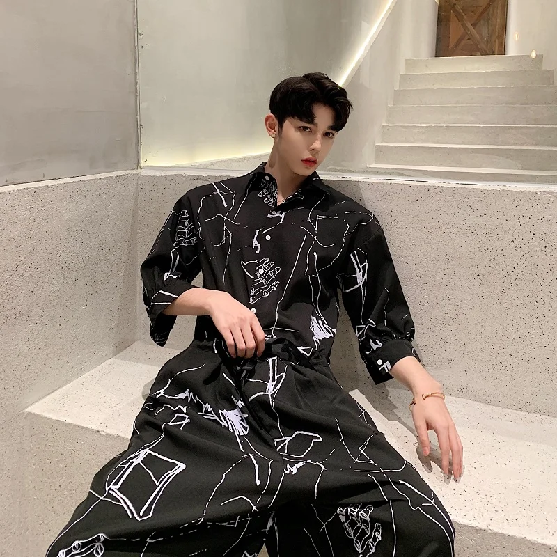 Мужские летние свободные повседневные Комбинезоны с коротким рукавом