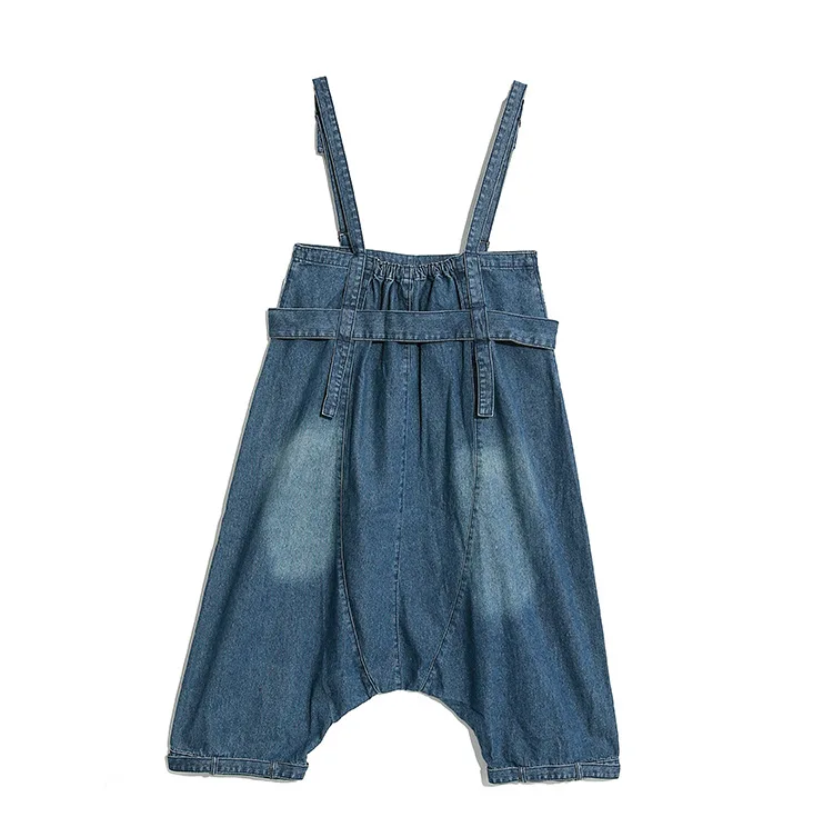 

Summer women's overalls 2019 summer new washing and old jeans BF personality large size suspender suspenders 1925