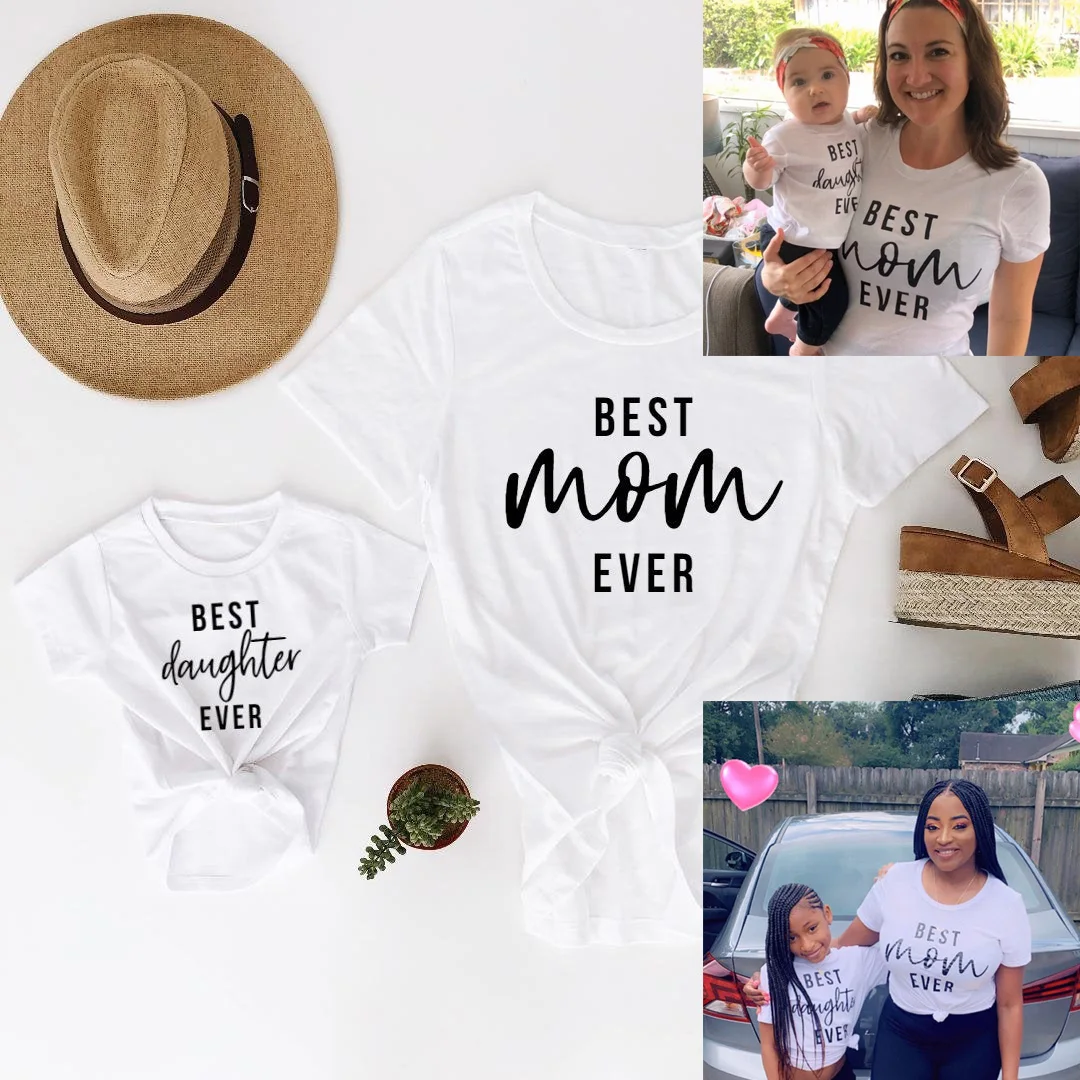 Camisetas a juego para madre e hija, ropa de manga corta para el verano, 1 unidad-0