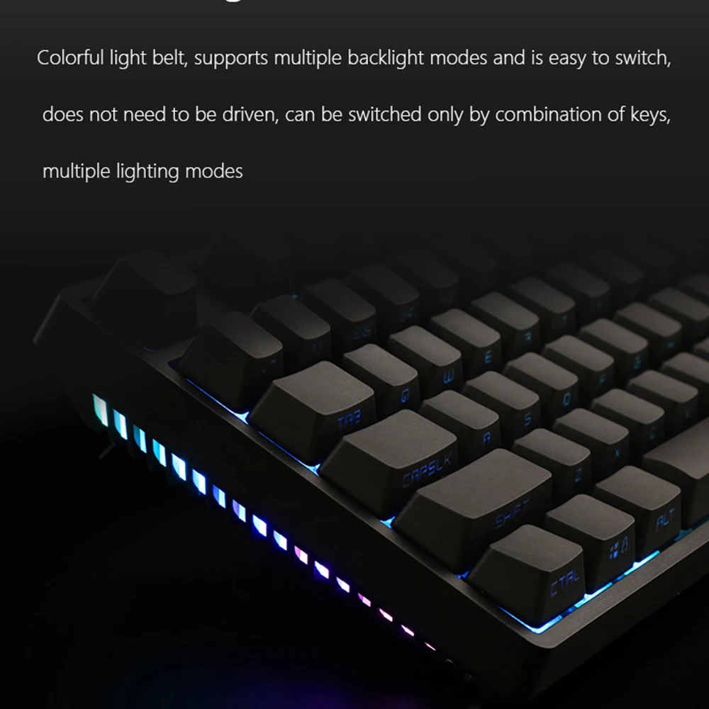TEAM WOLF X59 RGB Gaming Mechanical Keyboard Using Cherry Mx switches Portable 89 Keys Side text Glow keycaps Blue Red Switch