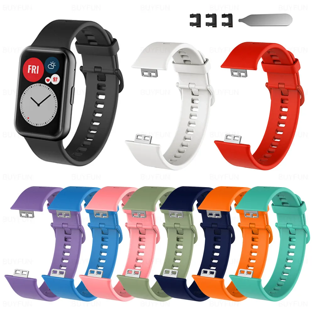 

Strap for Huawei Watch Fit Silicone Wristband Bracelet Replacement for Huawei Watch Fit WatchFit Wrist Color Smart Watch Strap