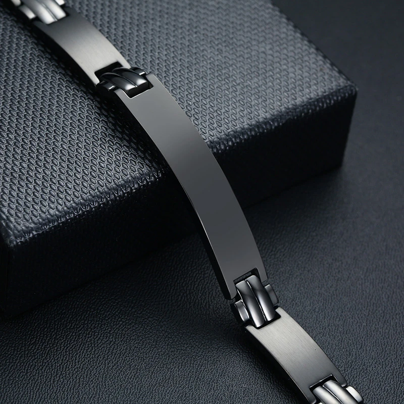 Персонализированные цепи из нержавеющей стали браслет с гравировкой мужские