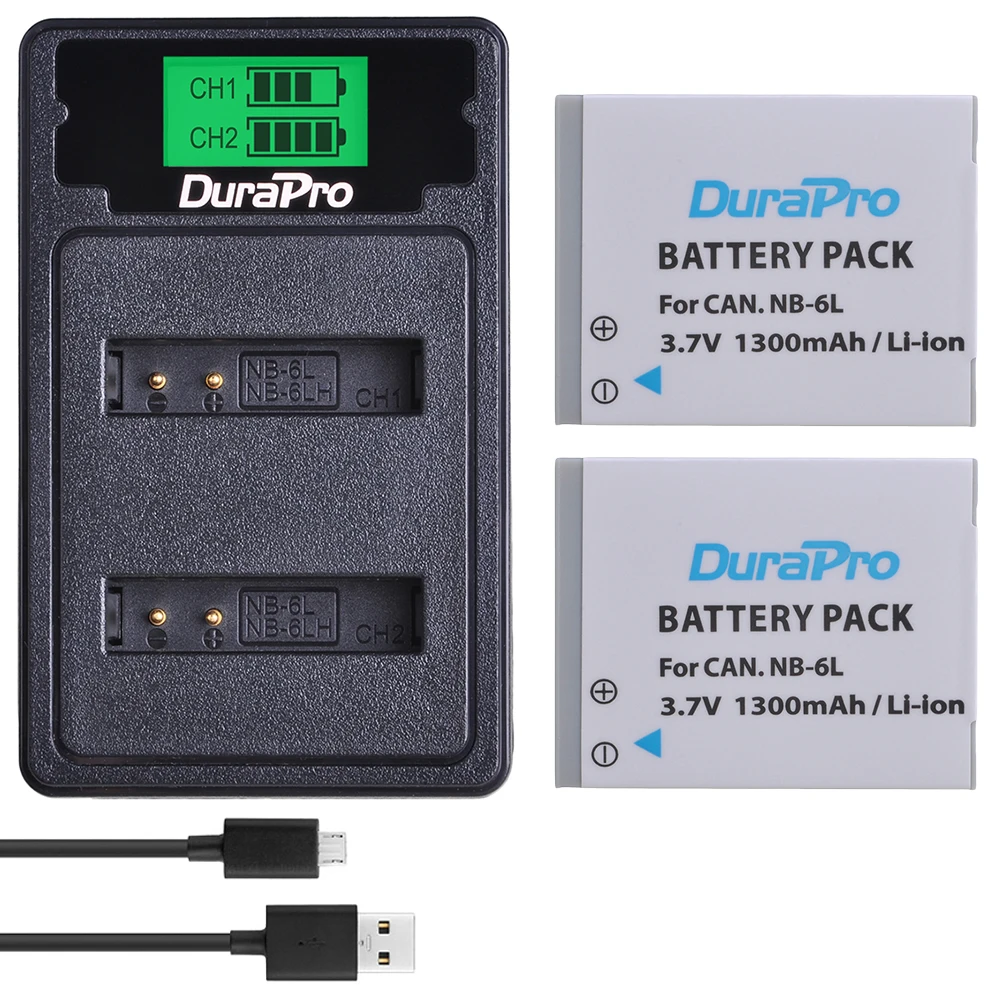 NB-6L NB-6LH аккумулятор с ЖК двойным зарядным устройством для Canon NB 6L 6LH PowerShot D10 D20 D30 S95