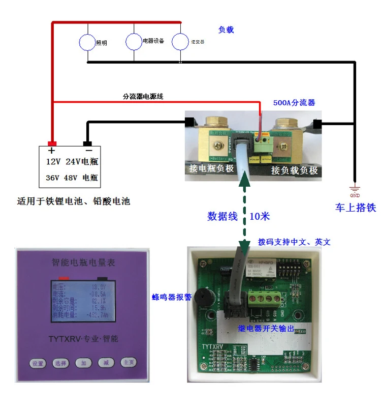 TYTXRV 12V Высокоточный счетчик электроэнергии для автофургона трейлера кемпера