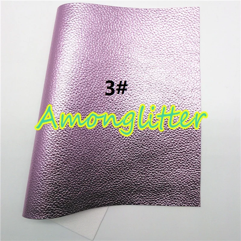 Amonglitter металлическая искусственная кожа личи листы из искусственной кожи для