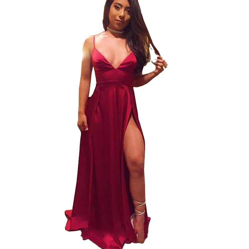 Простые Длинные вечерние платья 2020 сексуальные блестящие без бретелек для