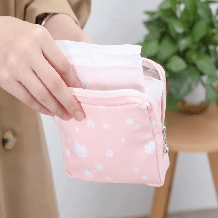 

Female Hygiene Pouch Women Organizer Sanitary Napkins Pads Bag Carrying Easy Tote Small Articles Gather Pouch Case Bags supplies