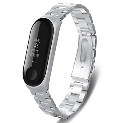 Для mi band 3 металлический ремешок для Xiao mi Ремешок Браслет без винтов для Xiao mi Band 3 браслет Correa для Xiao mi Band 3 браслет на запястье - Цвет: Silver 02