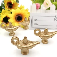18pcs new arrival gold aladin%e2%80%99s lamp place card holders wedding party decorations arabian nights golden lamp shape photo holders