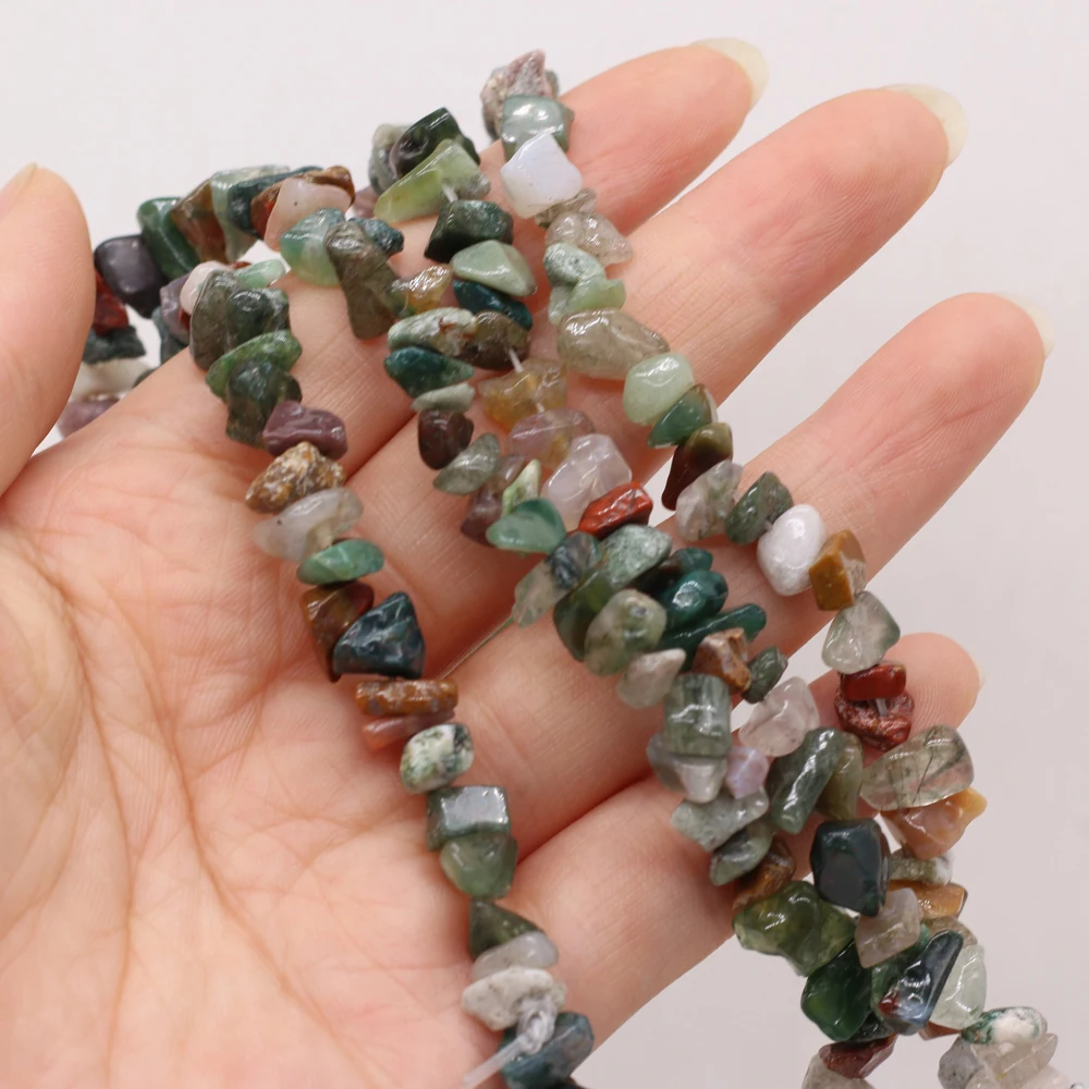 

2021 Best Selling Natural Semi-precious Stones Indian Agate Gravel Bead Making DIY Ladies J Exquisite Necklace Bracelet Gift
