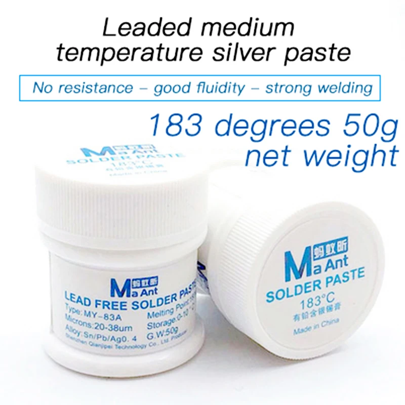 Ma Ant Professional 158 183 Degree Lead Free Leaded Middle Layer Special Solder Paste for iPhone X XS Max Medium Low Temperature |